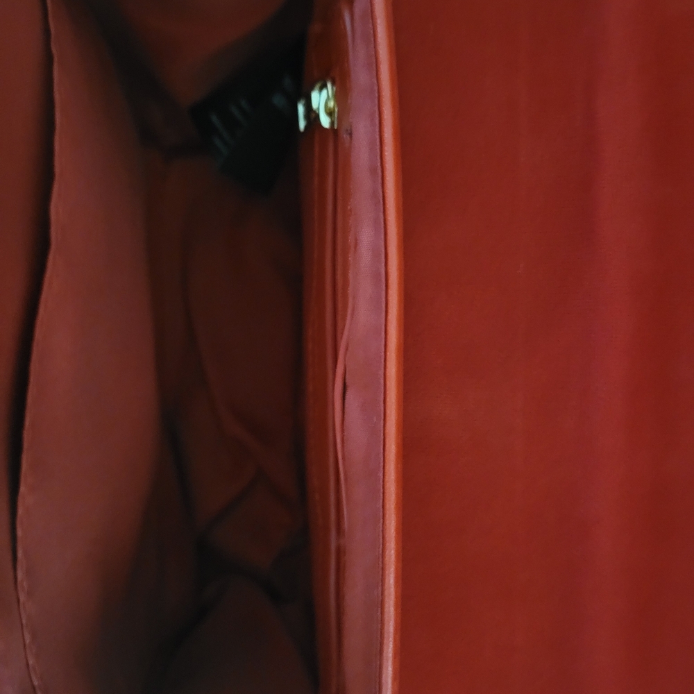 Badgley Mischka Red Top-Handle Crossbody with Gold Chain - Picture 7 of 10